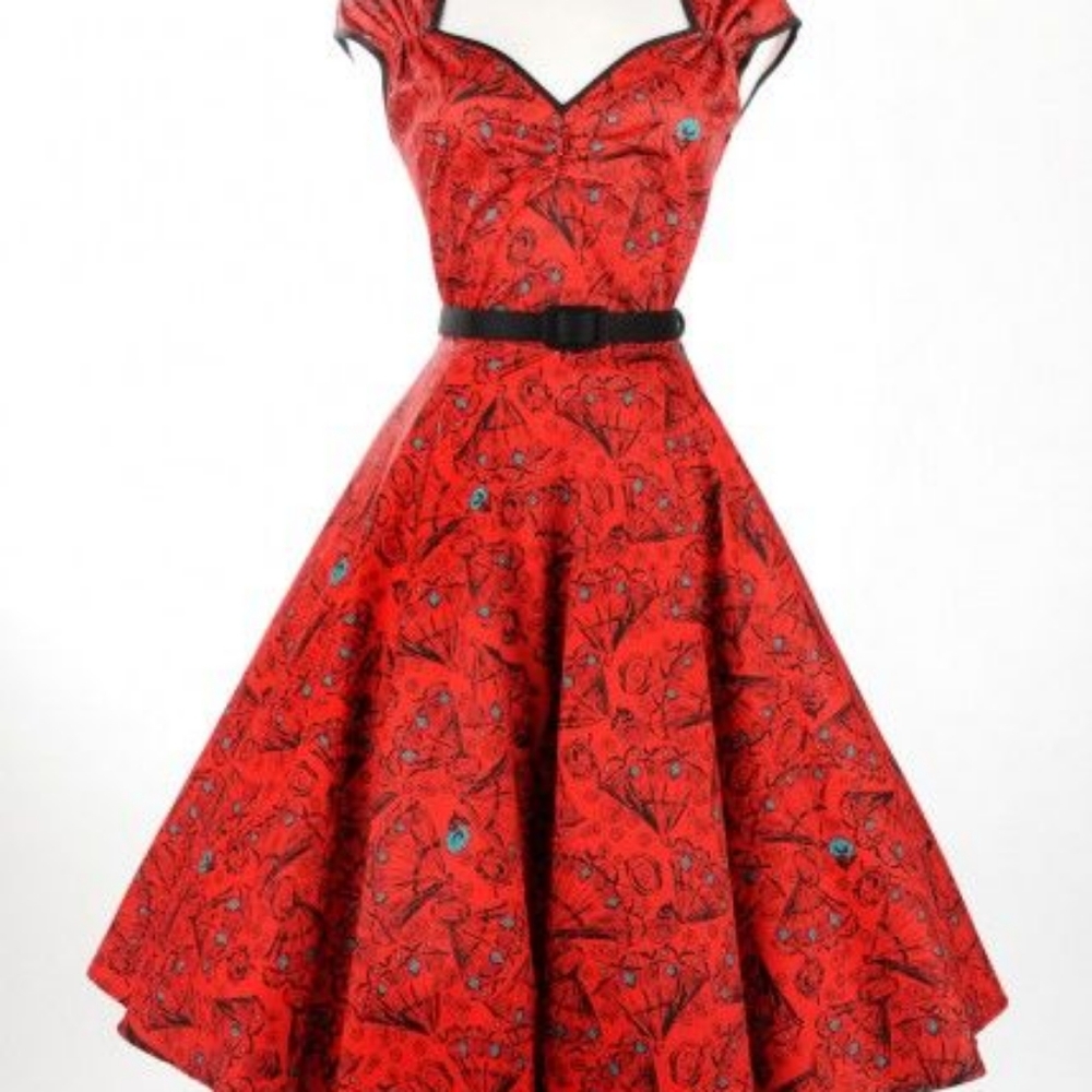 Heidi Red Spanish Fans Print